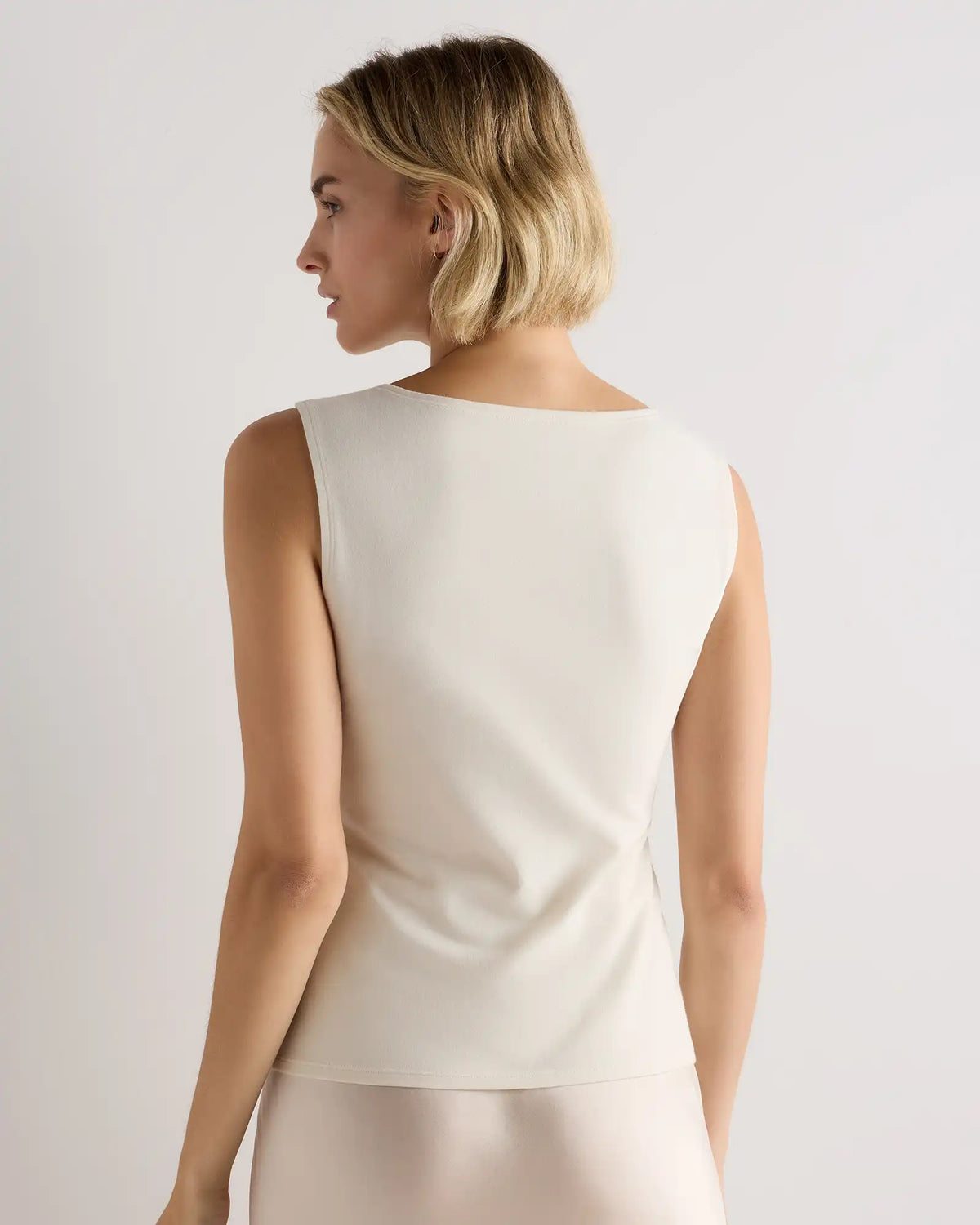 Stretch Cotton Jersey Boat Neck Tank
