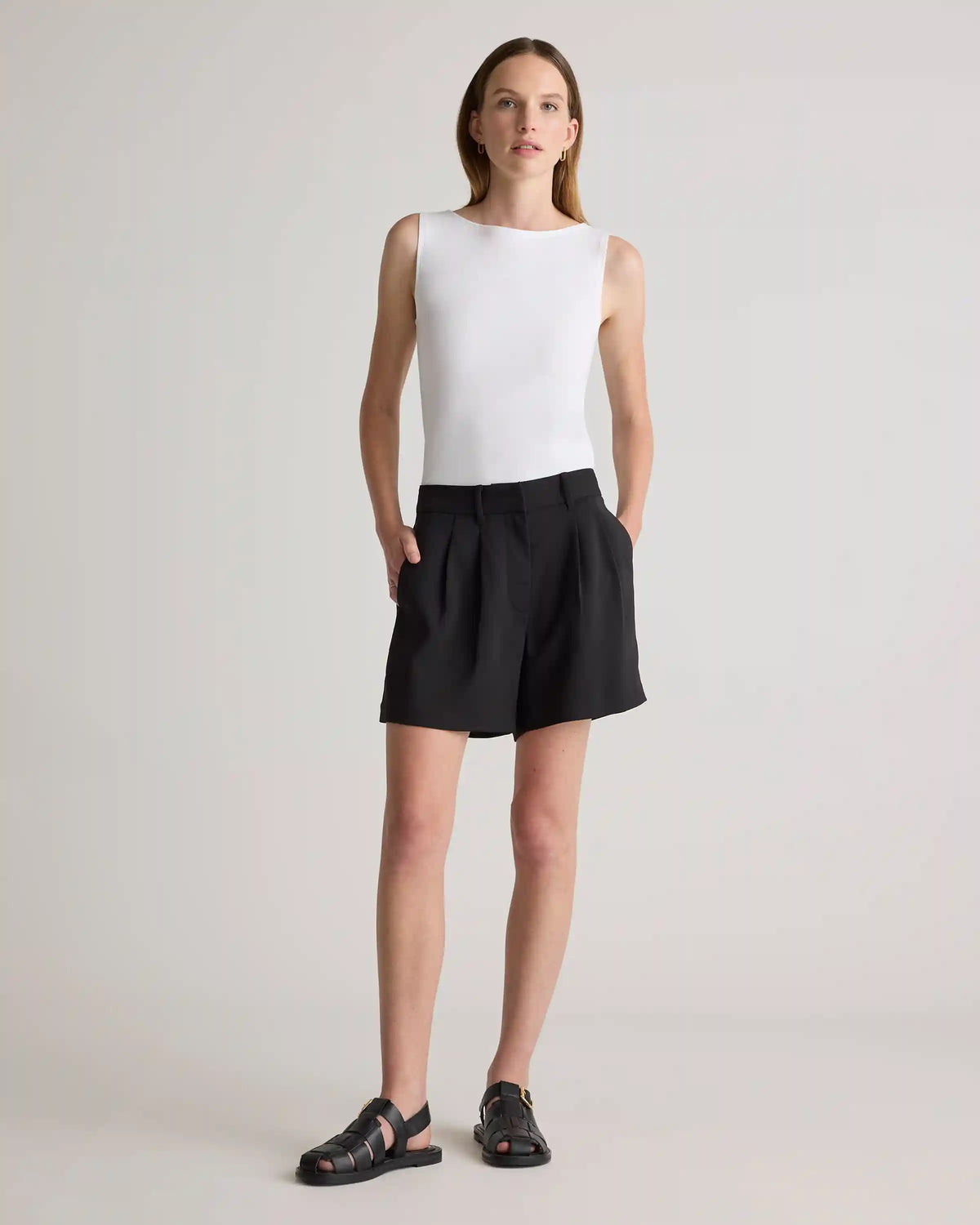 Stretch Cotton Jersey Boat Neck Tank