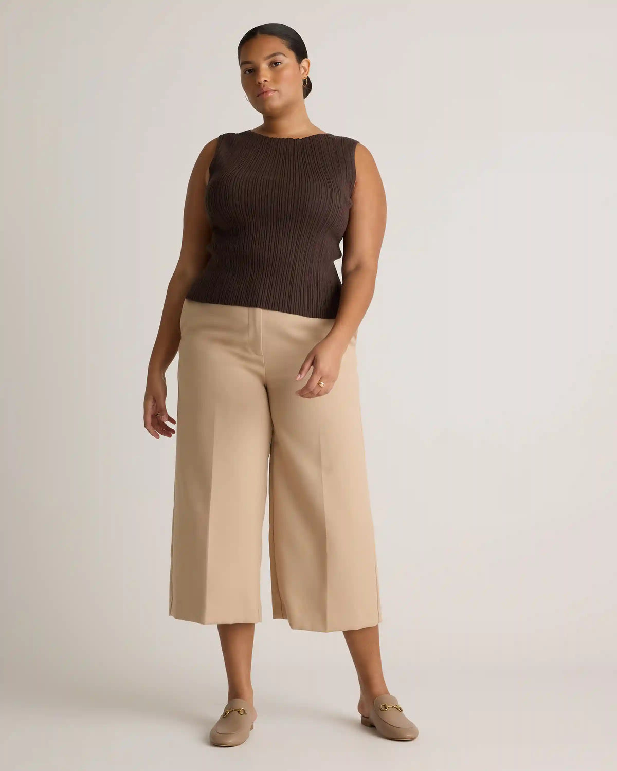Cotton Cashmere Ribbed Tank