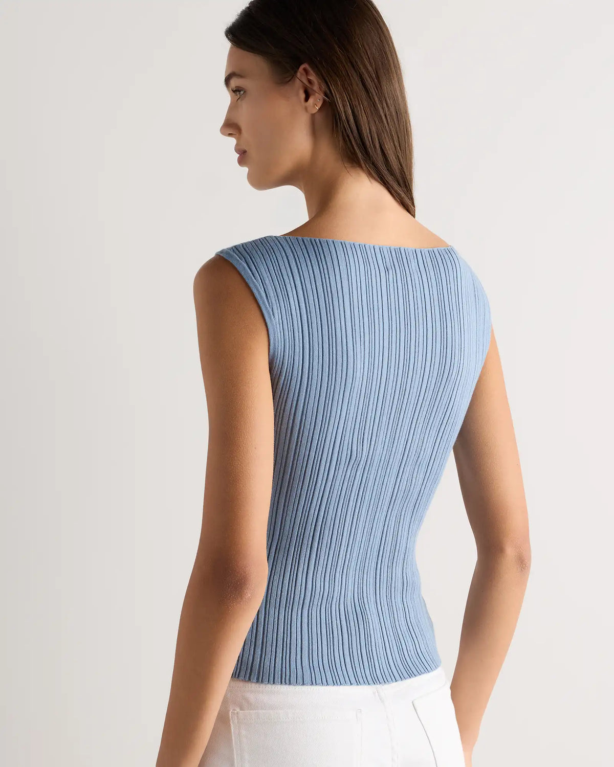 Cotton Cashmere Ribbed Tank