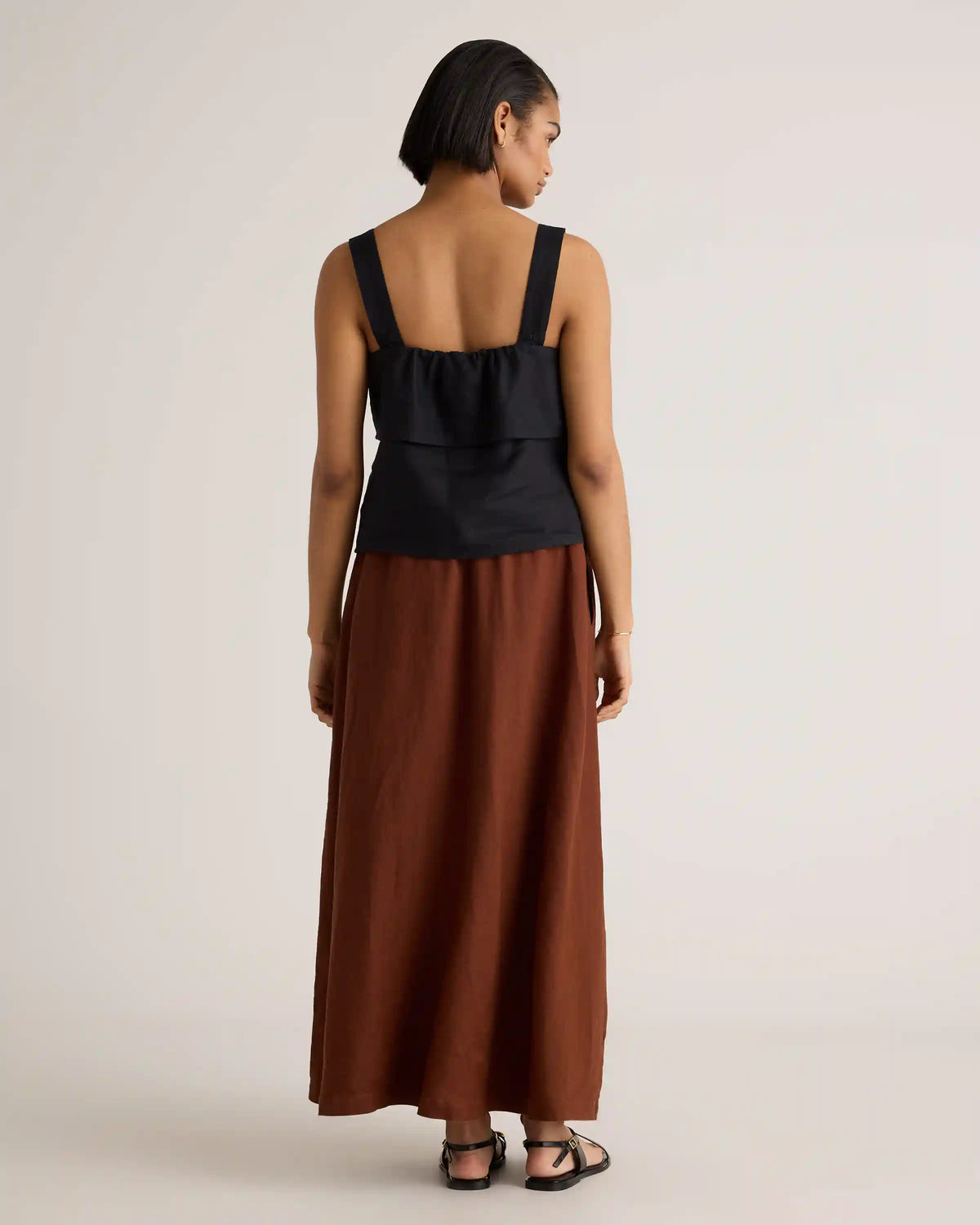 100% European Linen Square Neck Tank