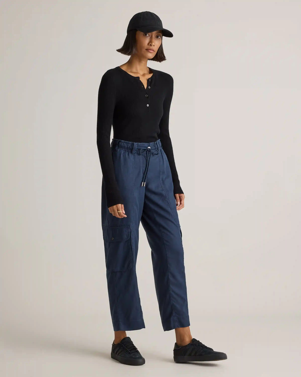Vintage Wash Tencel Drawstring Cargo Pants