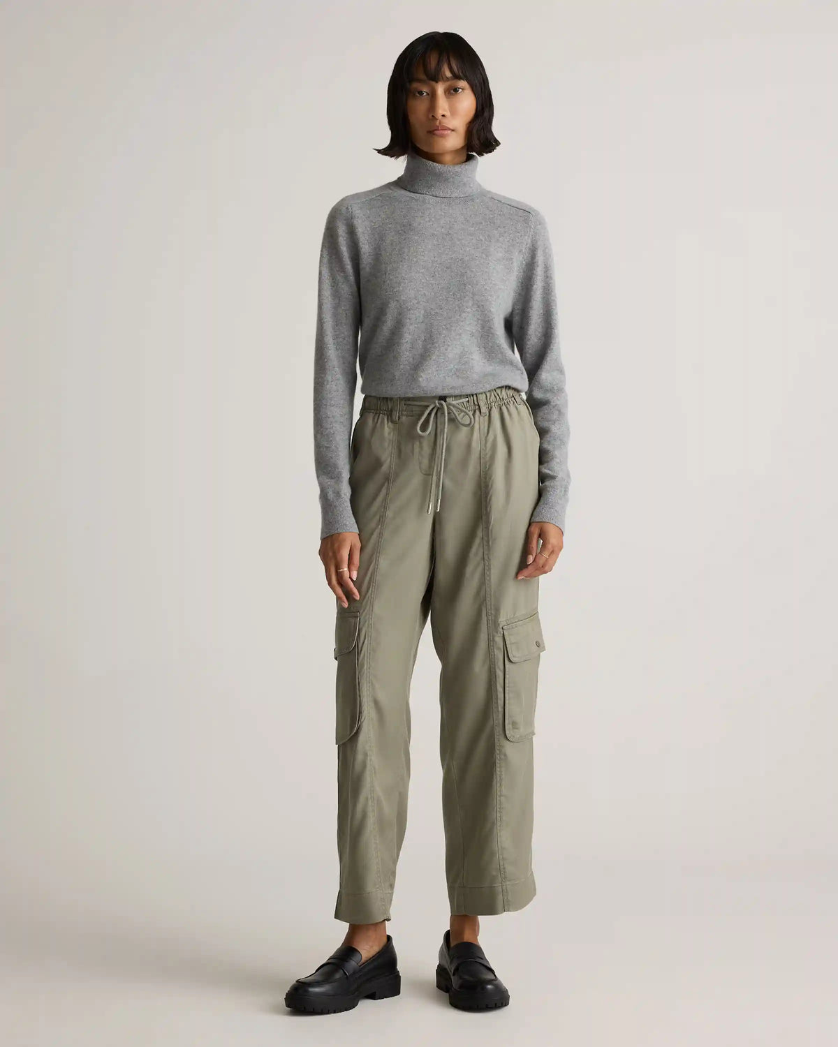 Vintage Wash Tencel Drawstring Cargo Pants