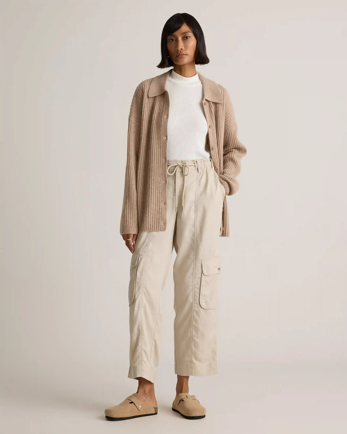 Vintage Wash Tencel Drawstring Cargo Pants