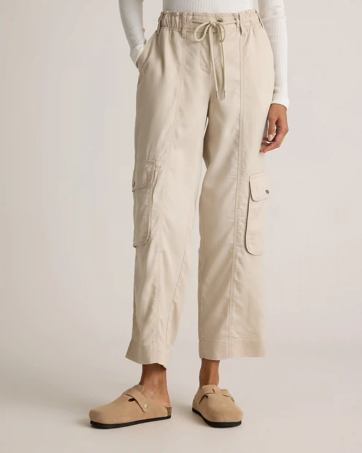 Vintage Wash Tencel Drawstring Cargo Pants