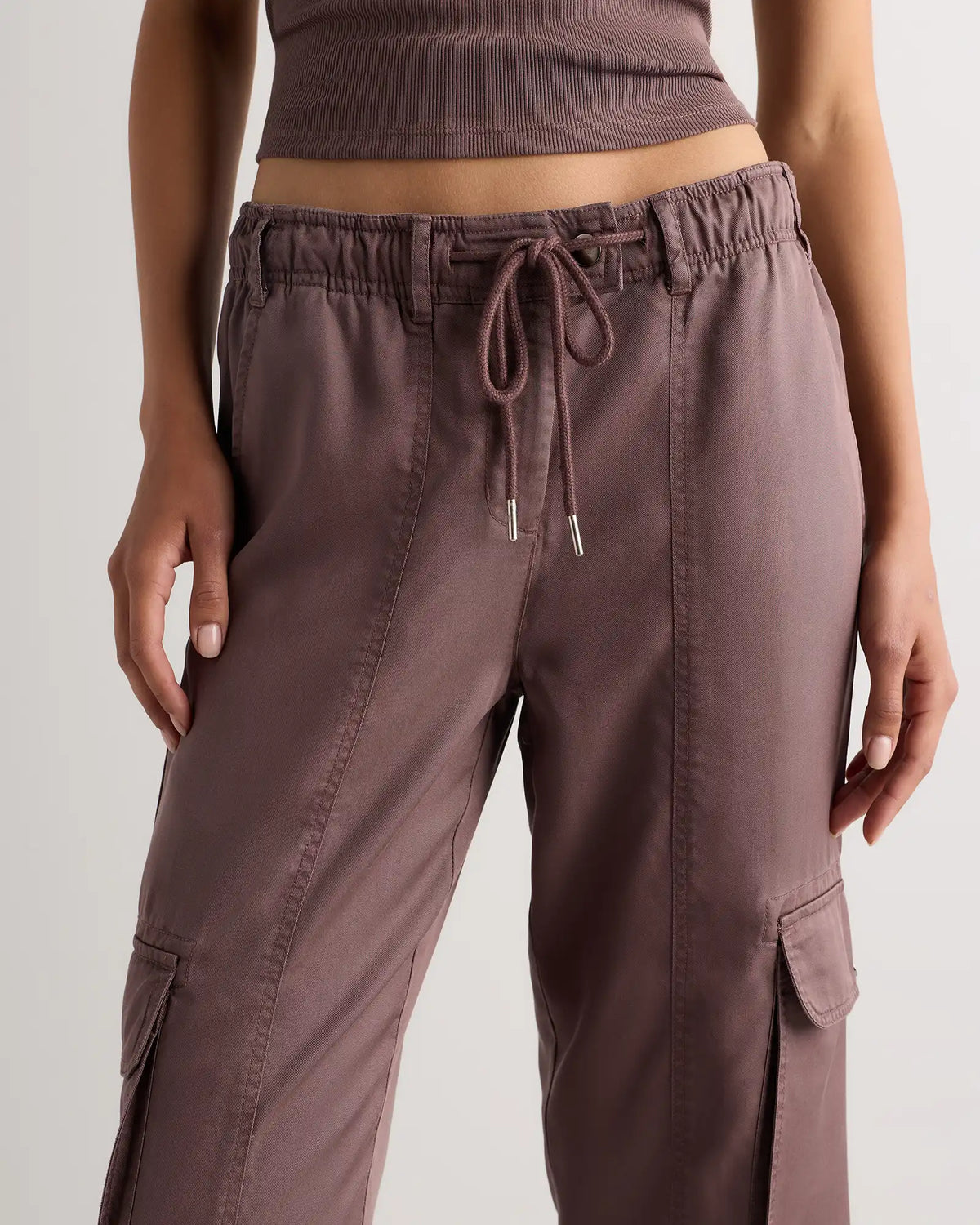 Vintage Wash Tencel Drawstring Cargo Pants