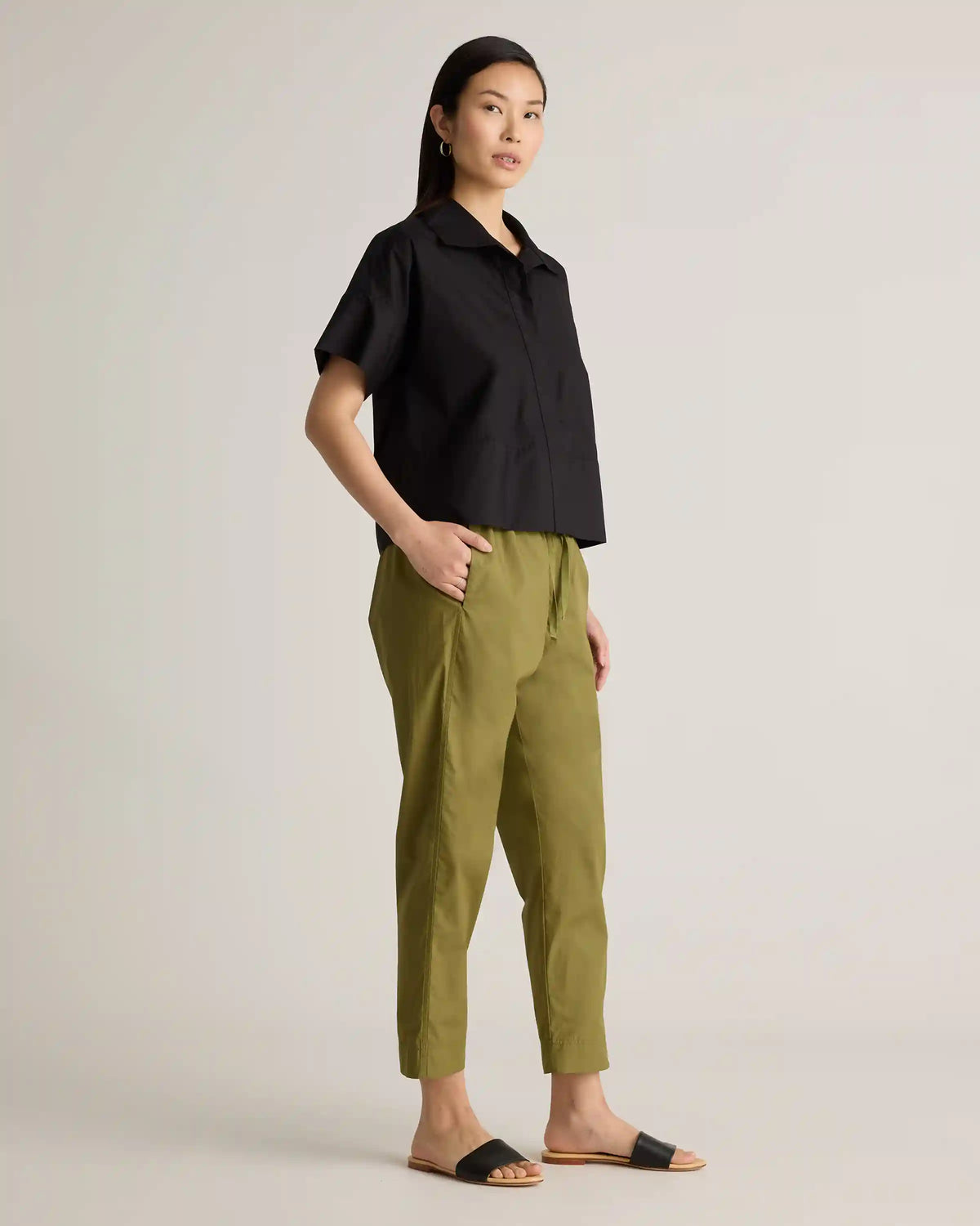 100% Organic Cotton Poplin Pull-On Pants