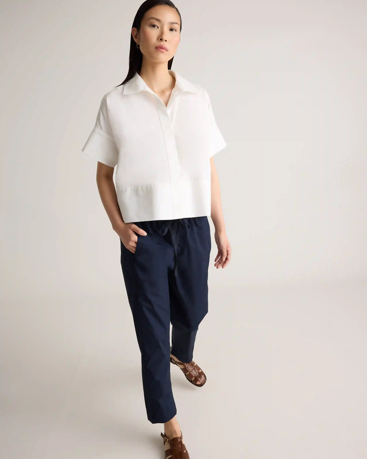 100% Organic Cotton Poplin Pull-On Pants