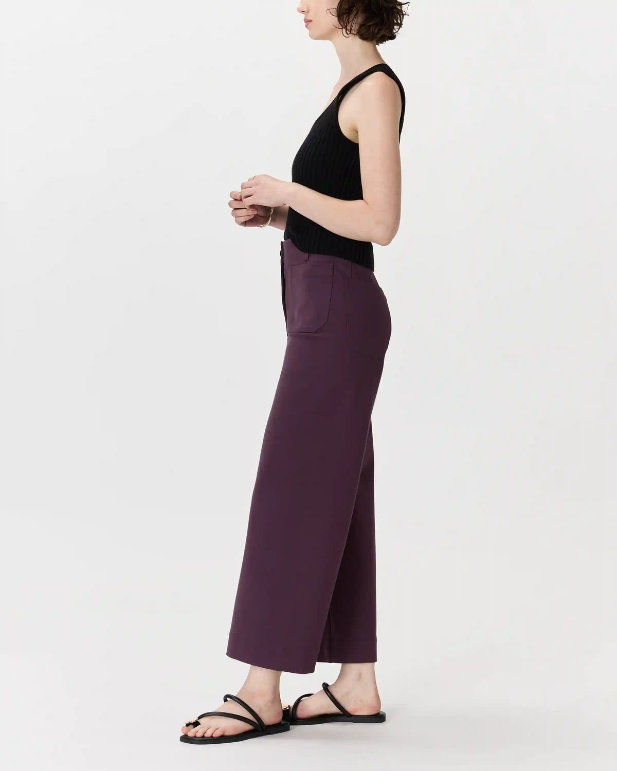 Ultra-Stretch Ponte Cropped Wide Leg Pants