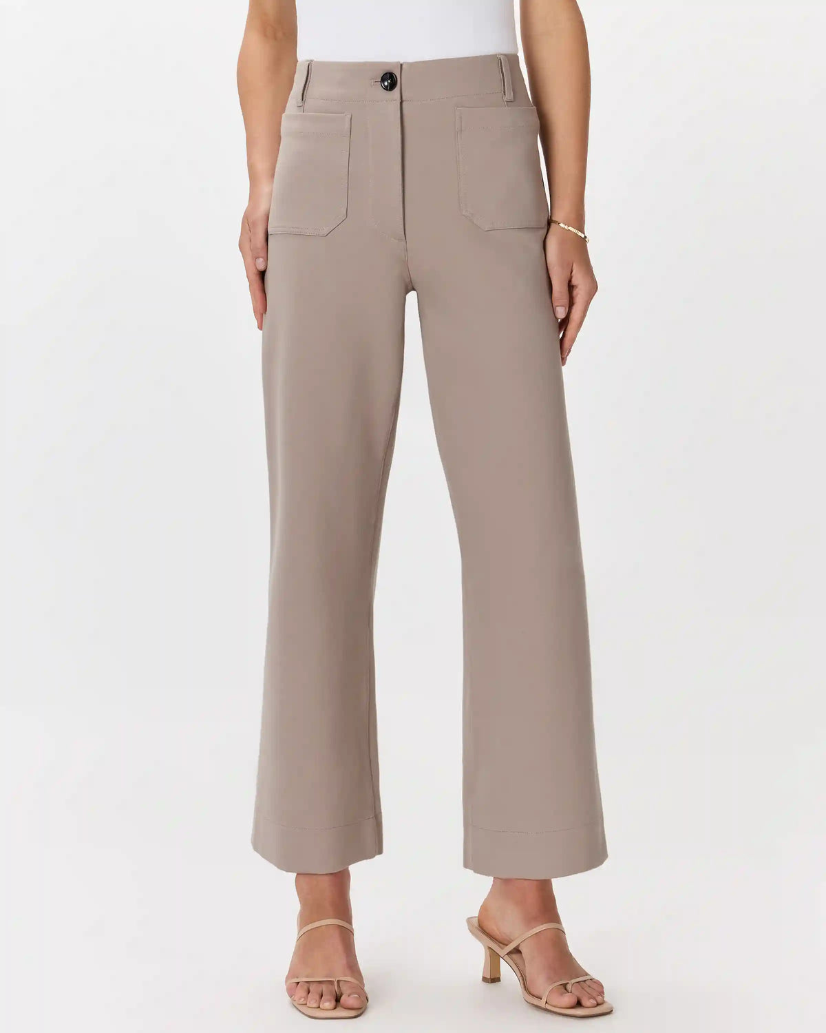 Ultra-Stretch Ponte Cropped Wide Leg Pants