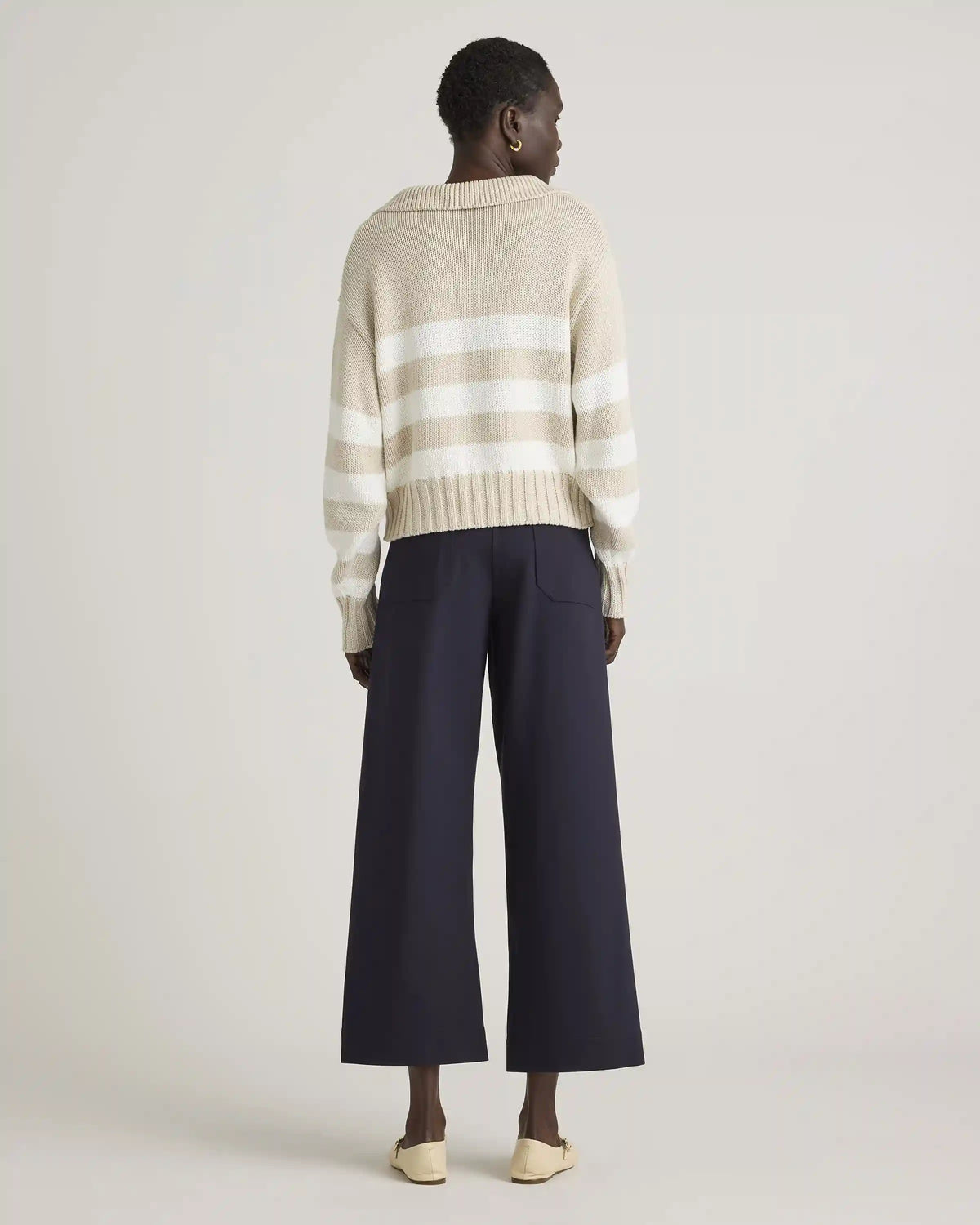 Ultra-Stretch Ponte Cropped Wide Leg Pants