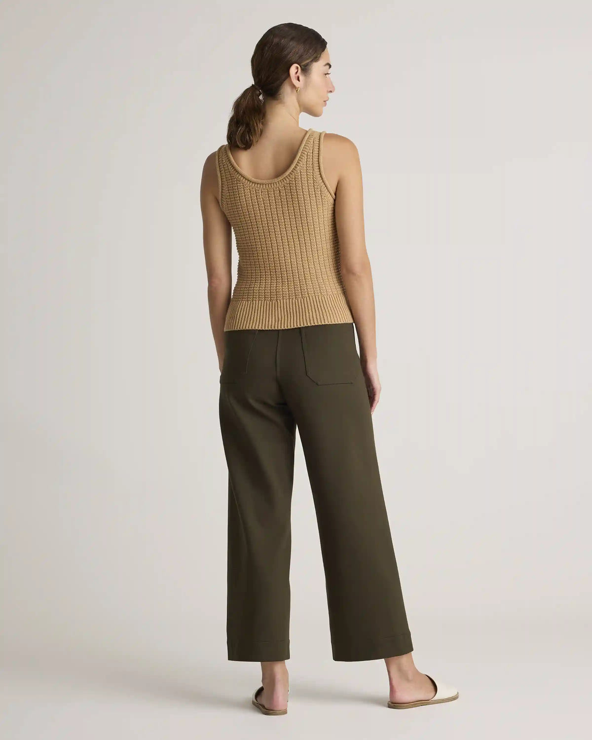 Ultra-Stretch Ponte Cropped Wide Leg Pants