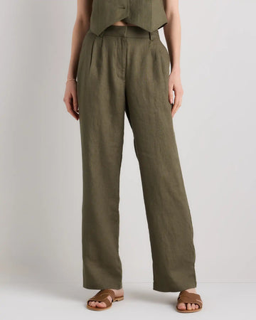 100% European Linen Pleated Trouser