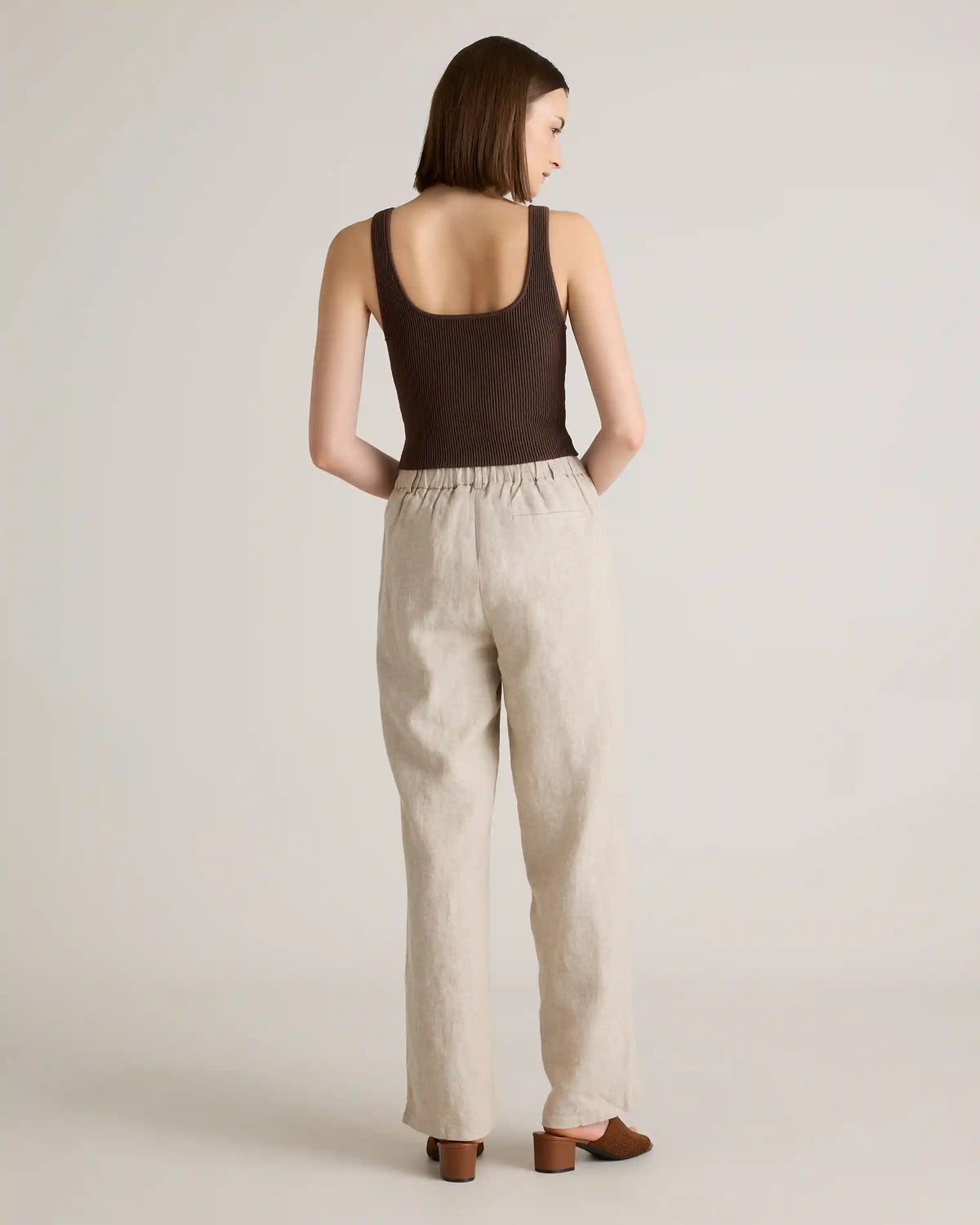 100% European Linen Pleated Trouser