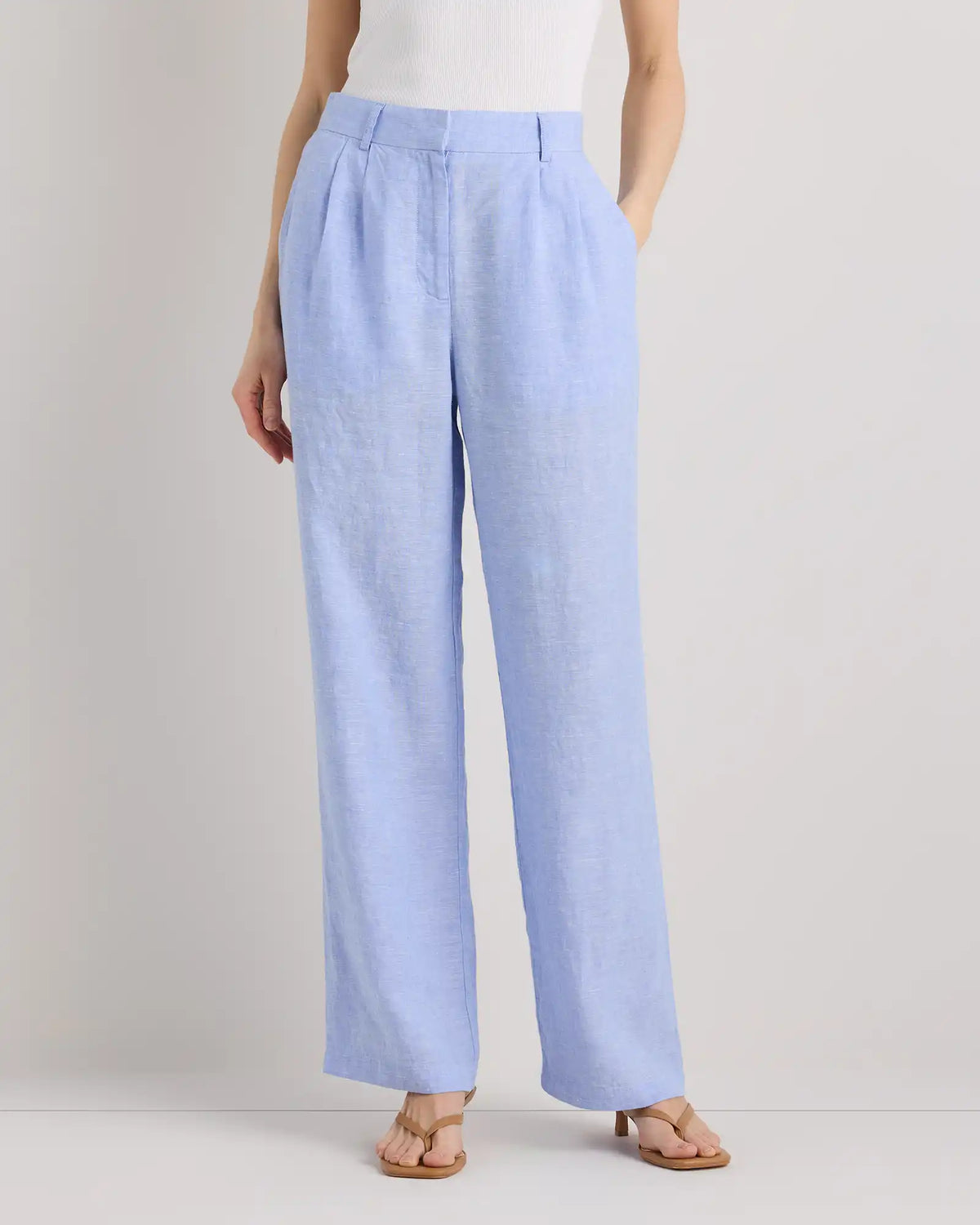 100% European Linen Pleated Trouser