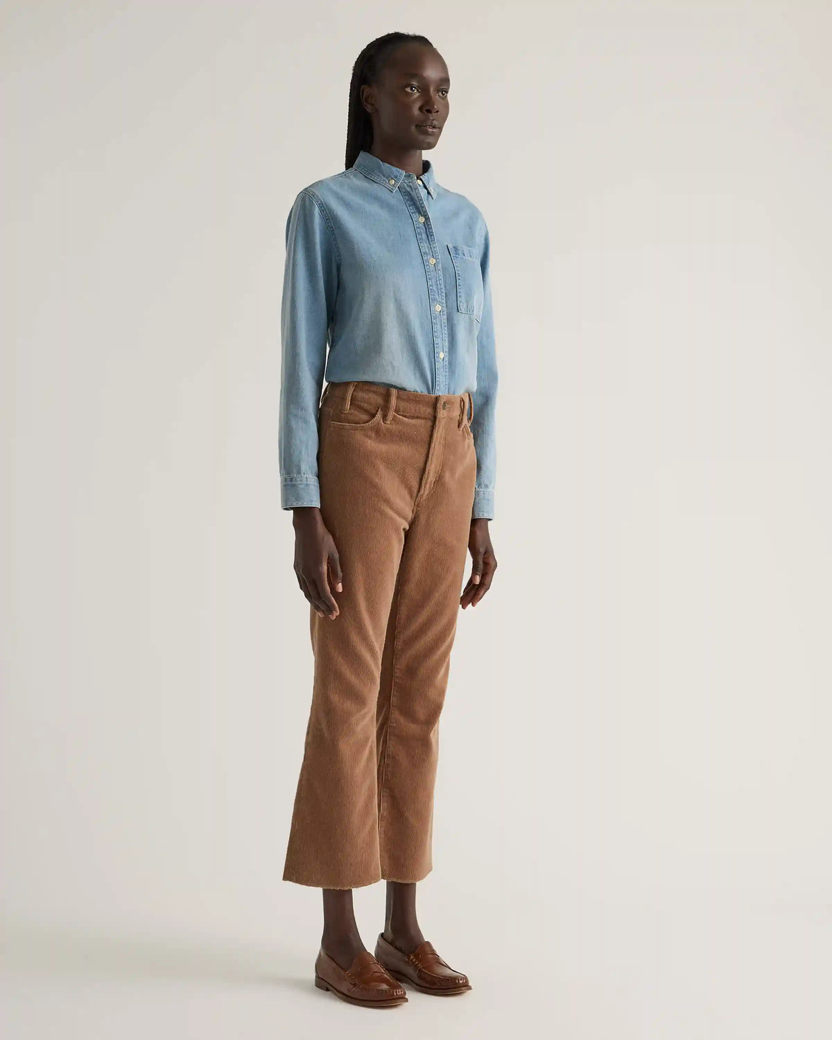 Organic Stretch Corduroy Kick Flare Pants