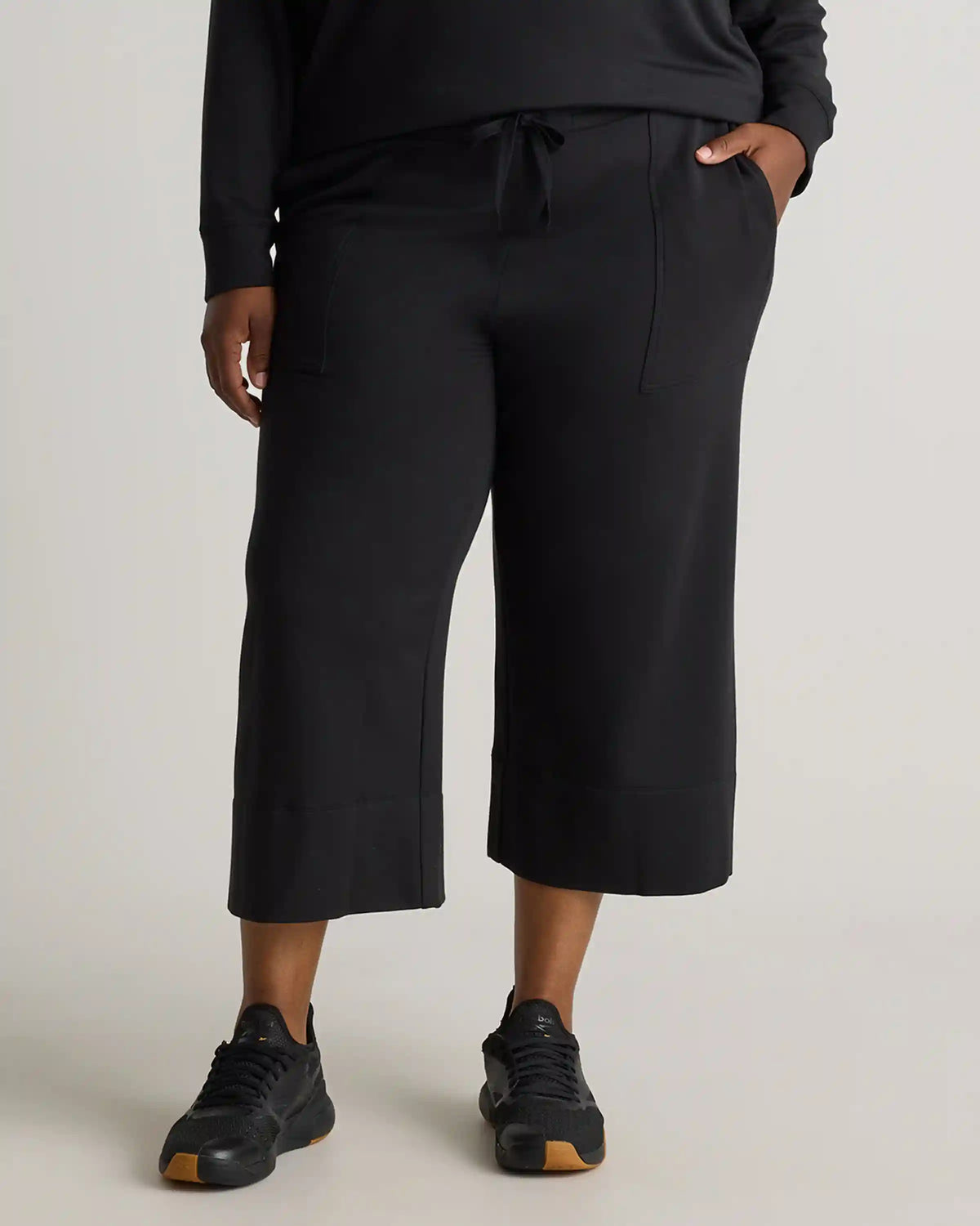 SuperSoft Fleece Cropped Wide Leg Pants