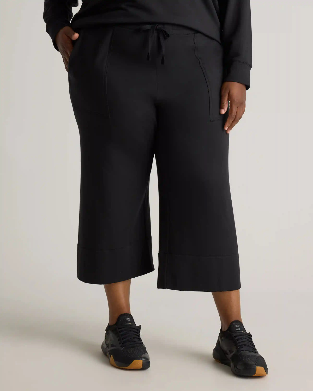 SuperSoft Fleece Cropped Wide Leg Pants