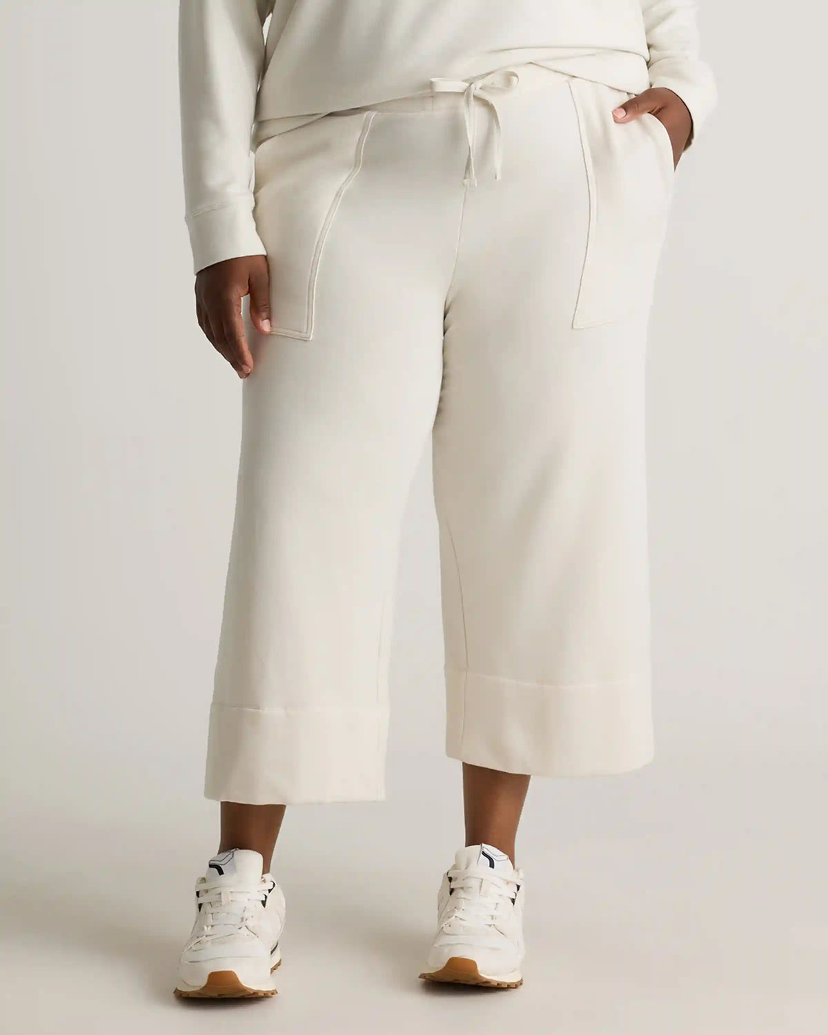 SuperSoft Fleece Cropped Wide Leg Pants