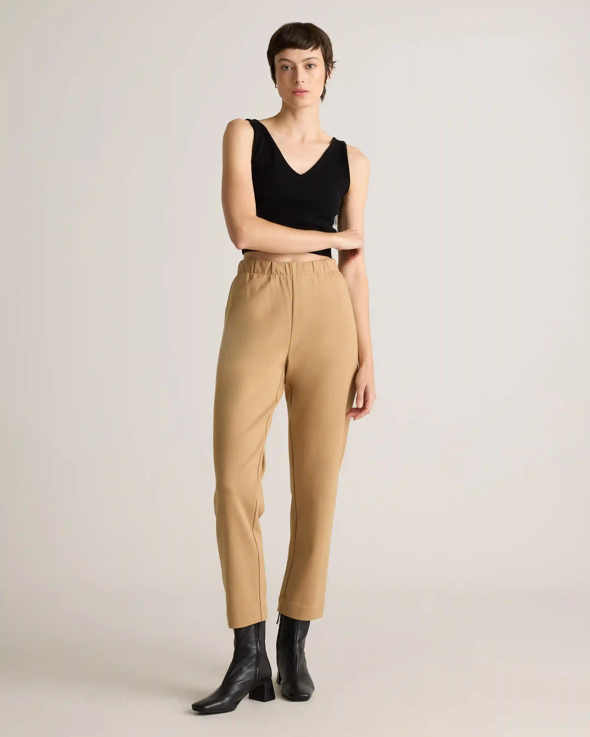Organic Cotton Double Knit Straight Pants