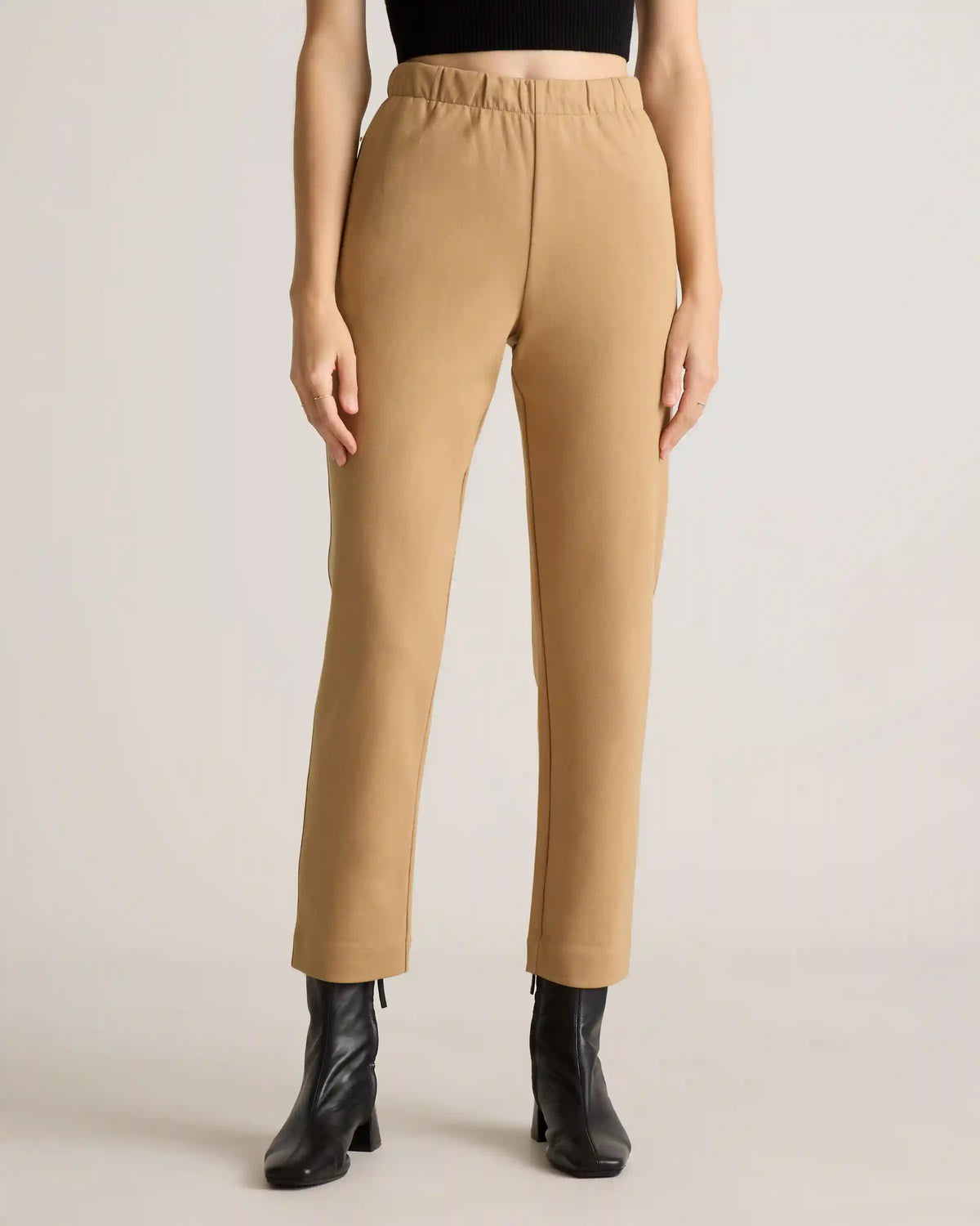 Organic Cotton Double Knit Straight Pants