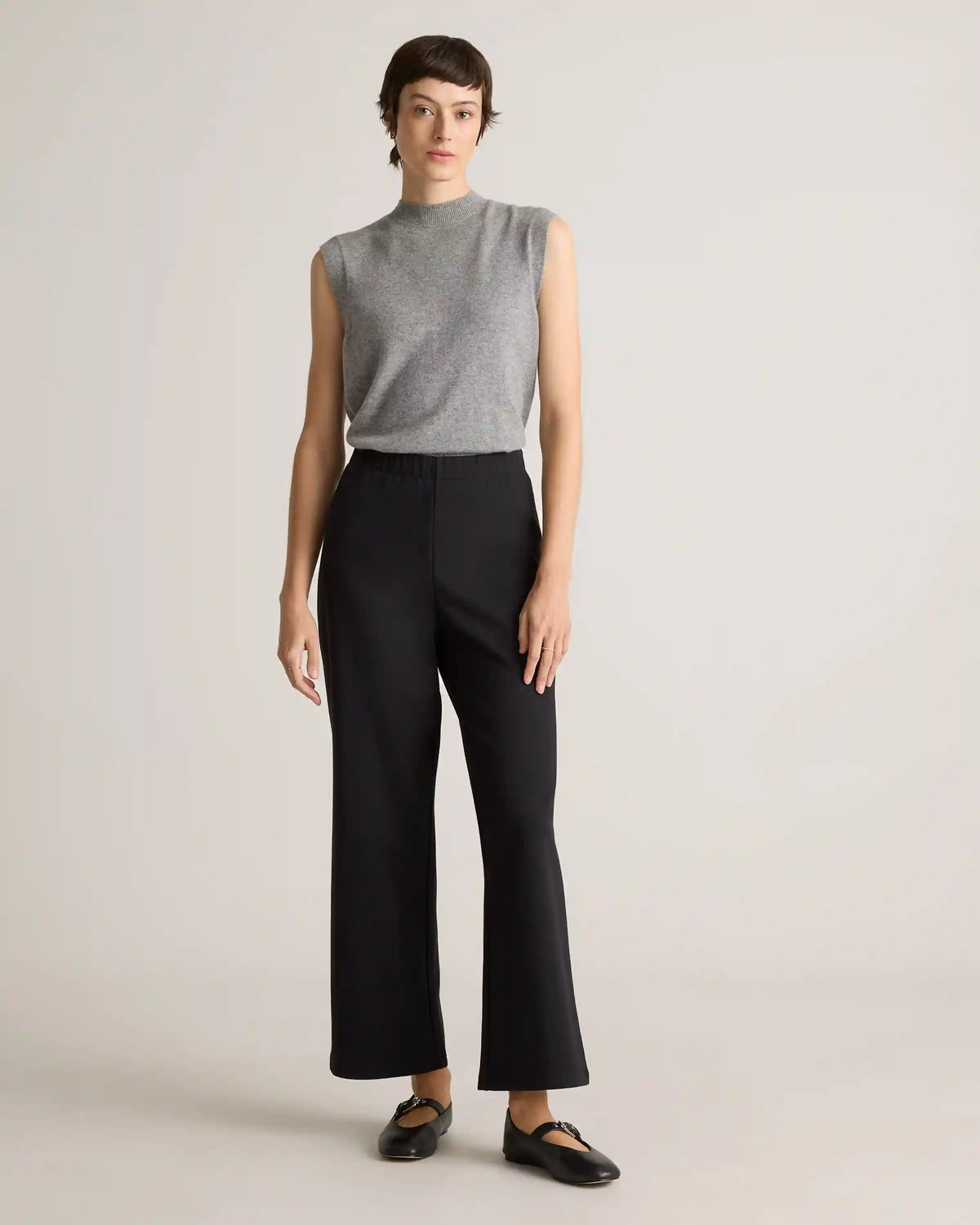 Organic Cotton Double Knit Wide Leg Pants