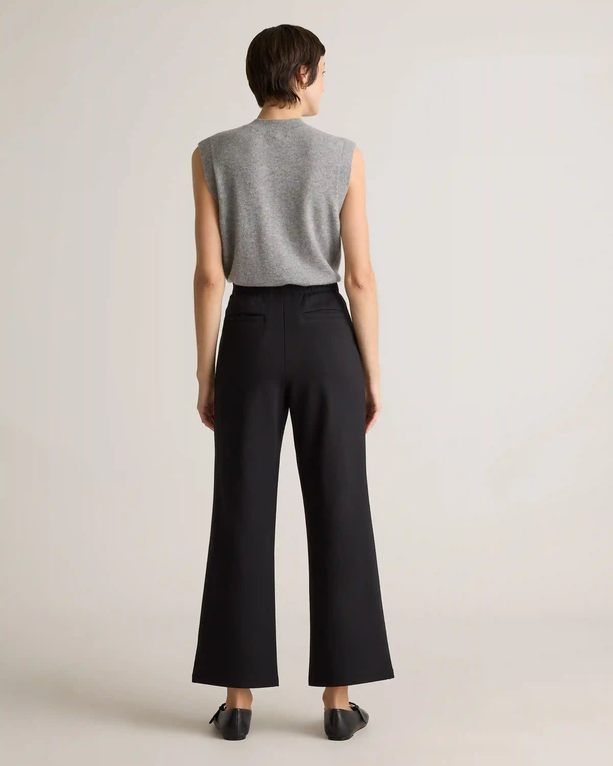 Organic Cotton Double Knit Wide Leg Pants
