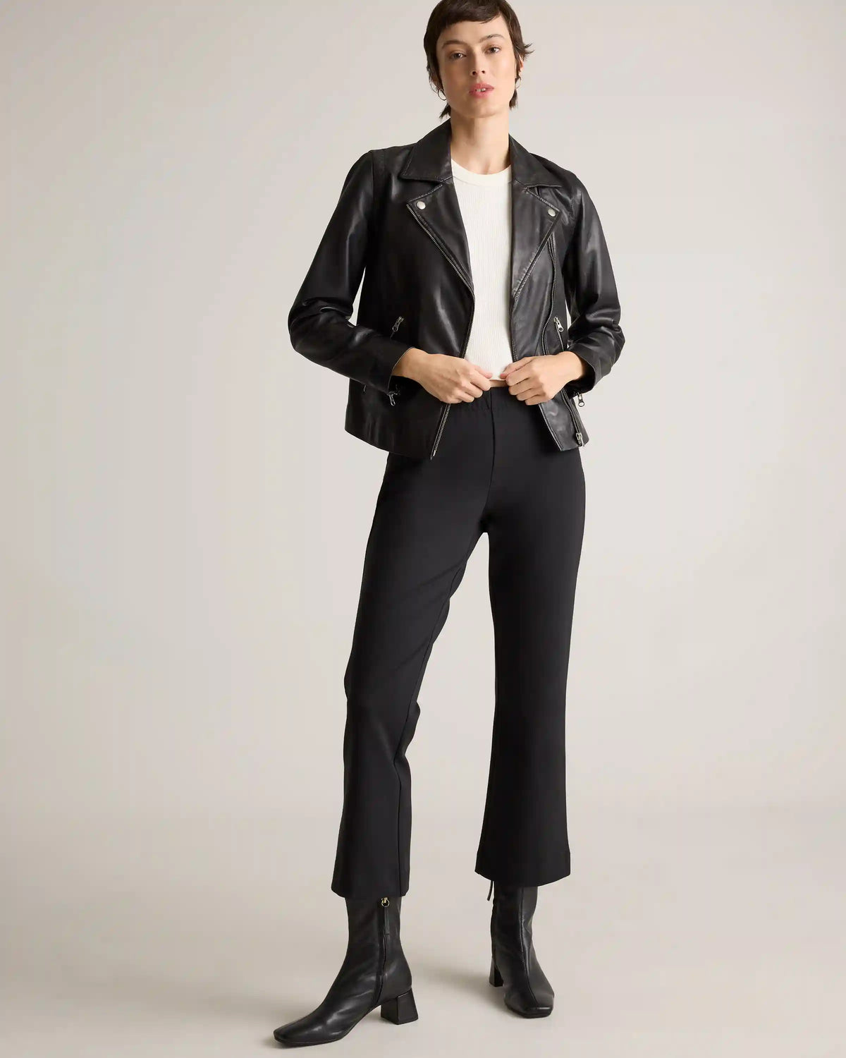 Organic Cotton Double Knit Kick Flare Pants