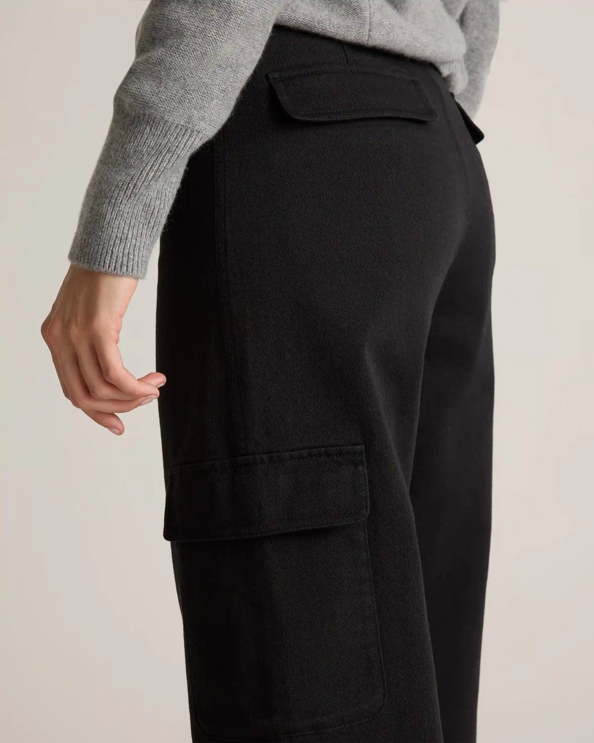 Organic Stretch Cotton Twill Cargo Pants