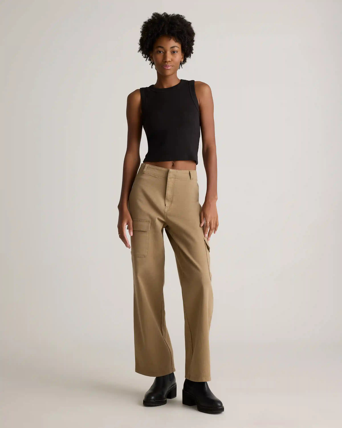 Organic Stretch Cotton Twill Cargo Pants