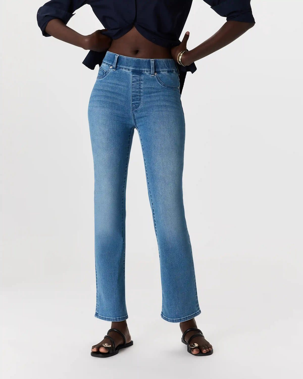 Nina Stretch Pull-On Kick Flare Jeans