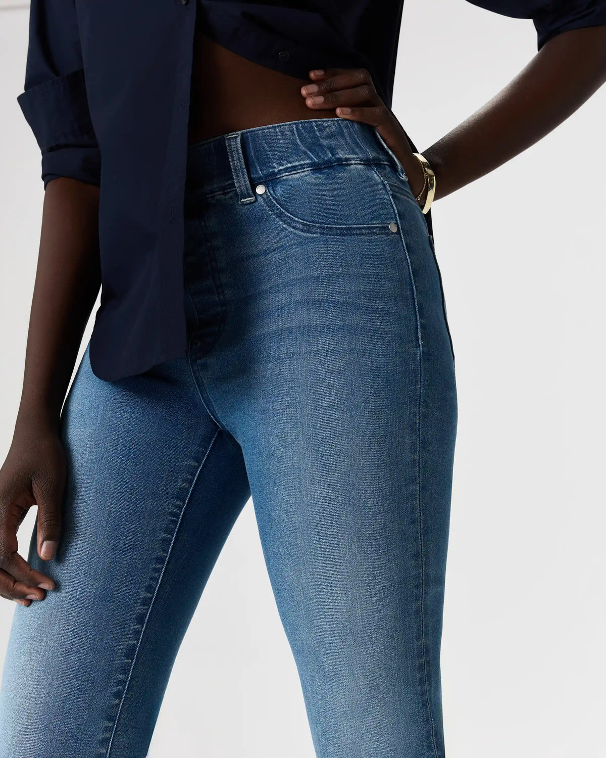Nina Stretch Pull-On Kick Flare Jeans