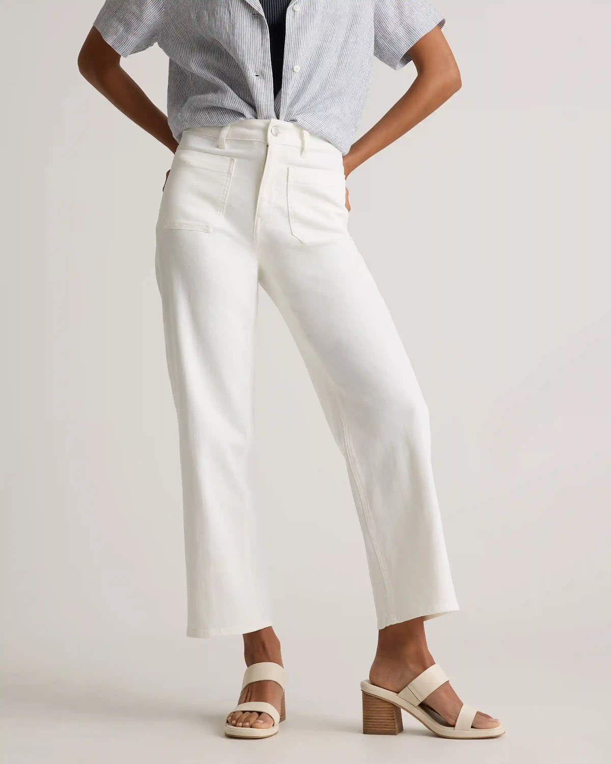 Bella Stretch Patch Pocket Wide Leg Jeans