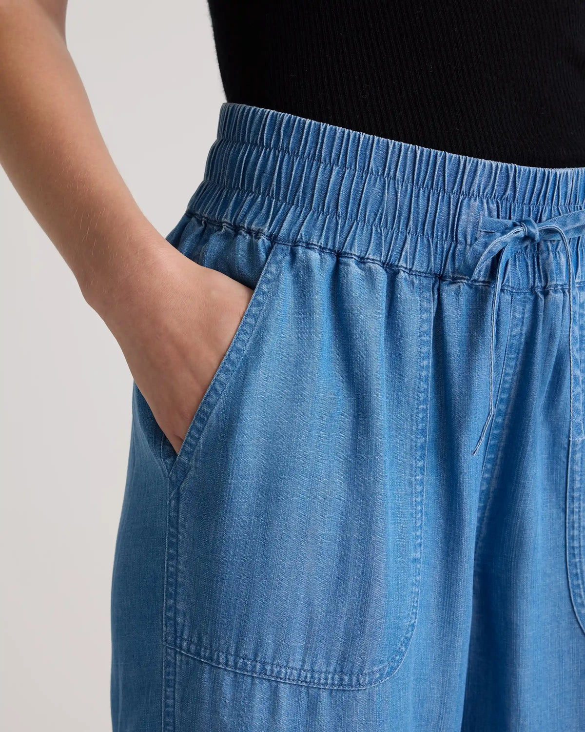 Pull-On Tencel Chambray Pants