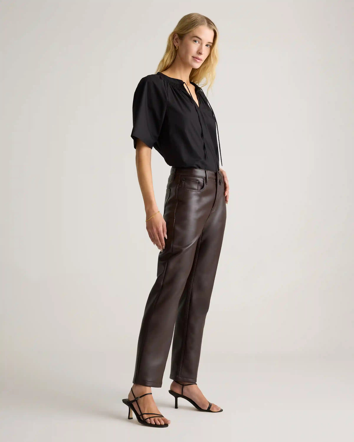 Vegan Leather Straight Leg Pants