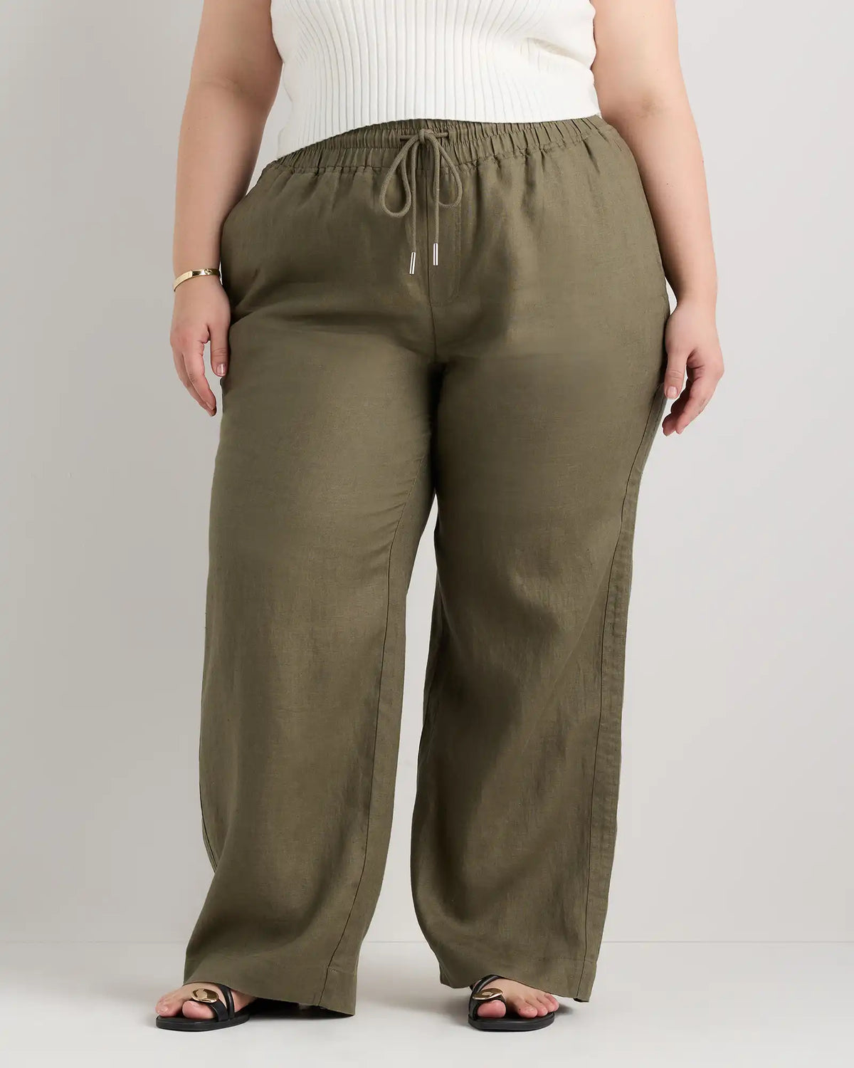 100% European Linen Wide Leg Pants