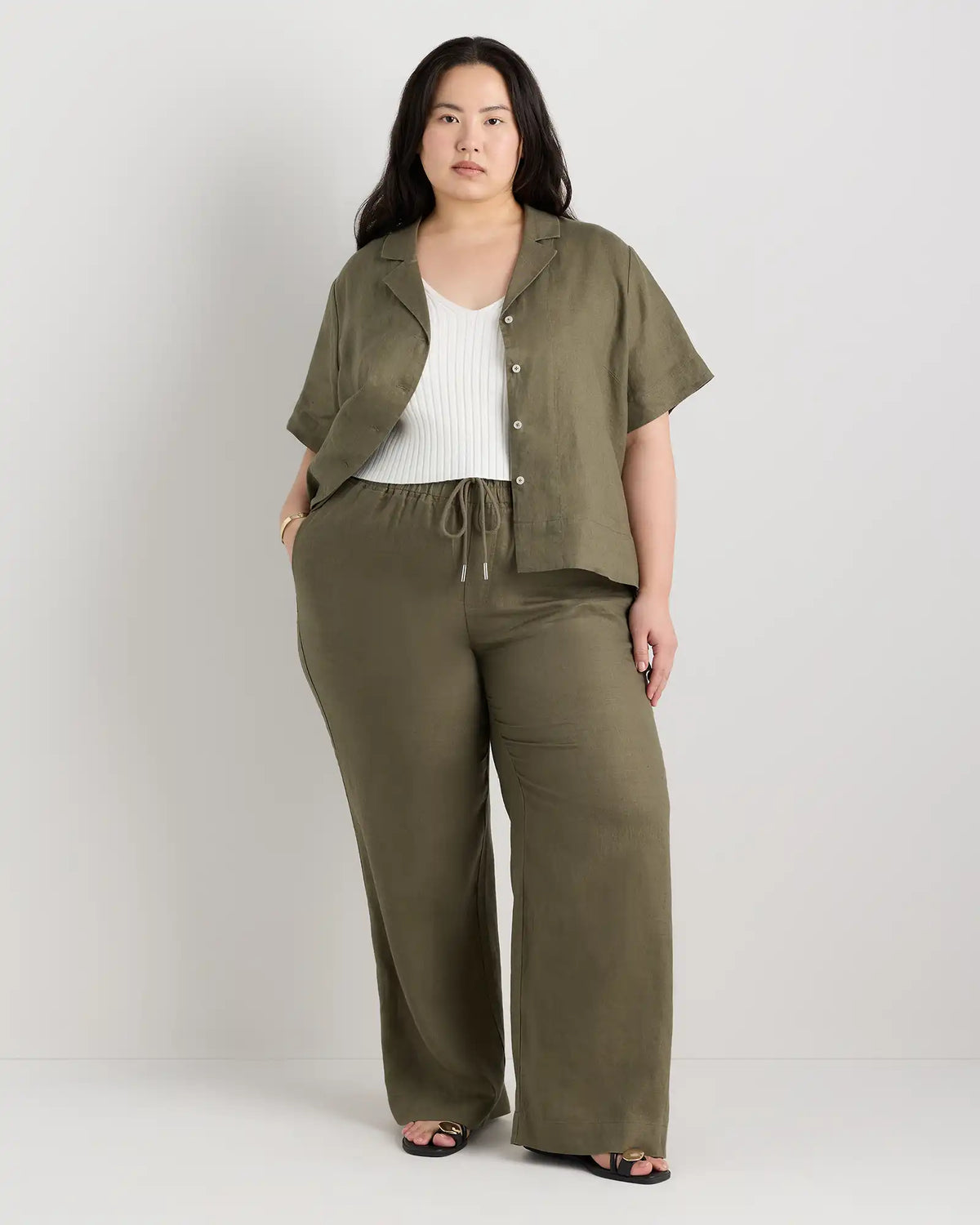 100% European Linen Wide Leg Pants