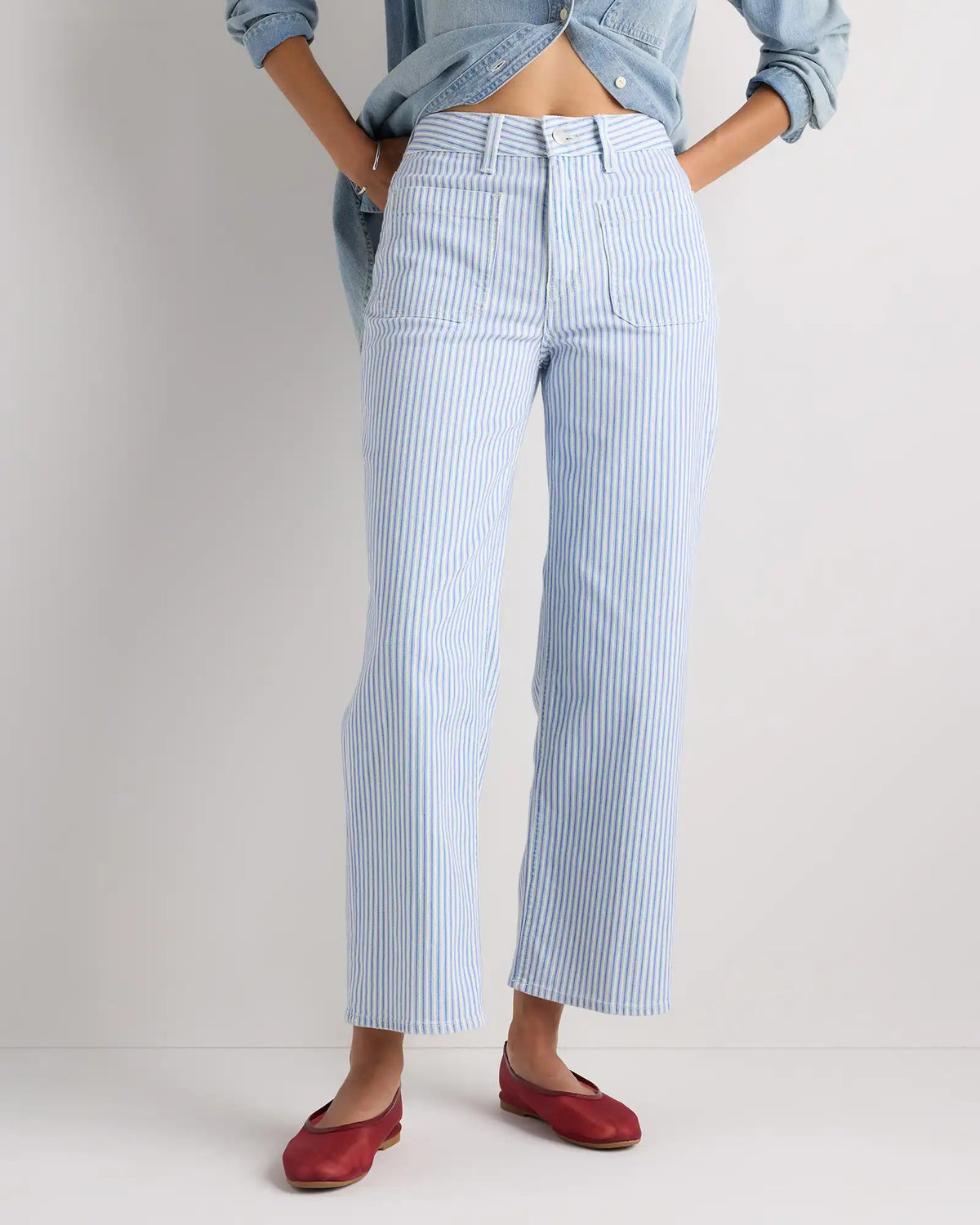 Bella Stretch Patch Pocket Wide Leg Jeans