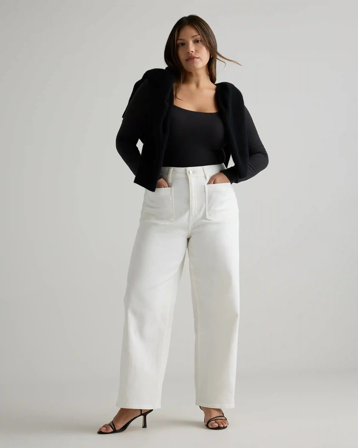 Bella Stretch Patch Pocket Wide Leg Jeans