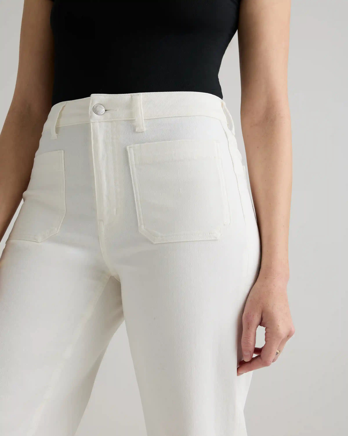 Bella Stretch Patch Pocket Wide Leg Jeans