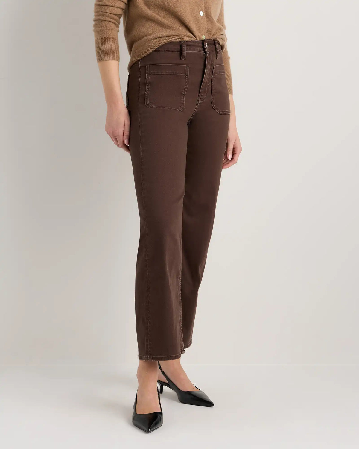 Bella Stretch Patch Pocket Wide Leg Jeans