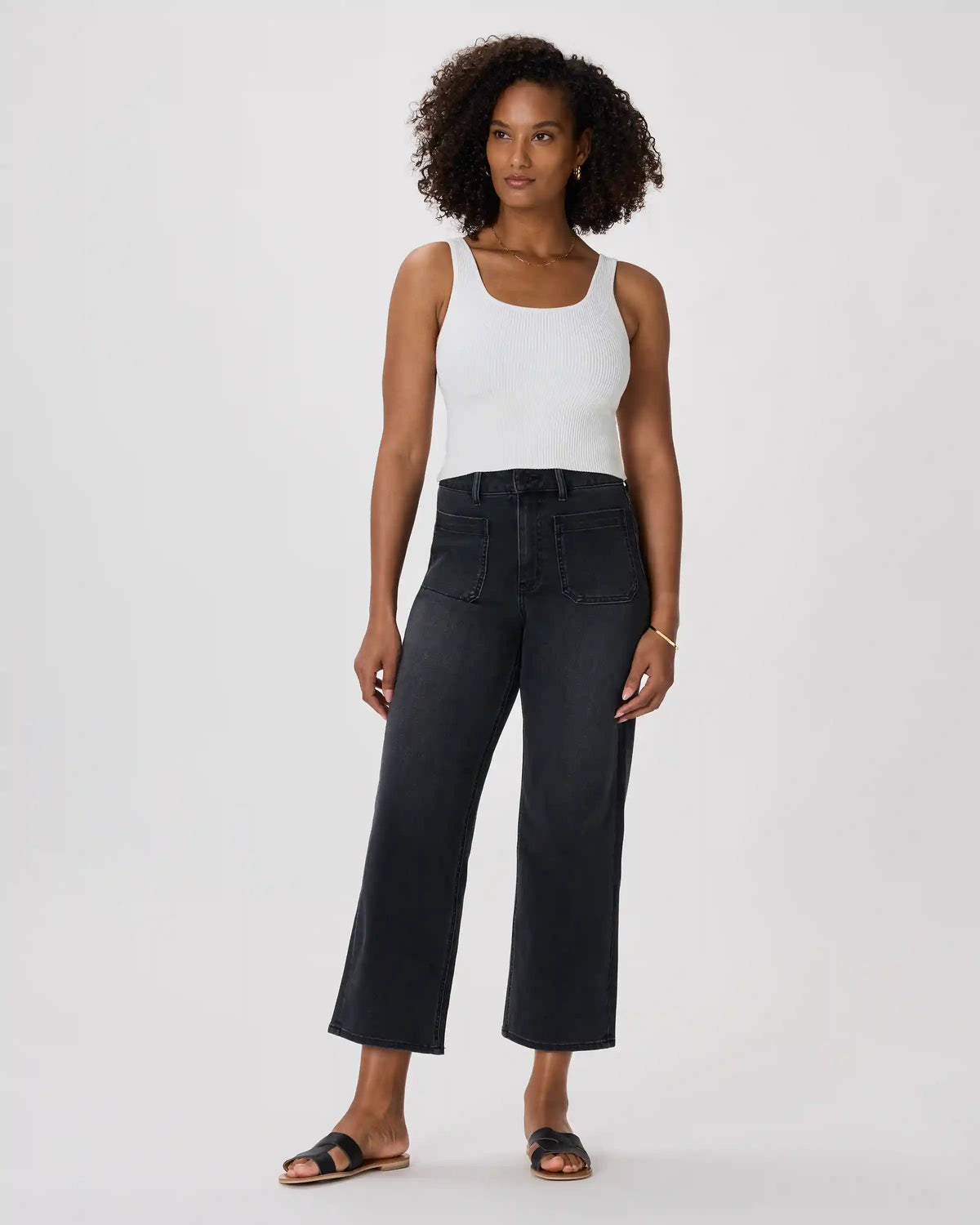 Bella Stretch Patch Pocket Wide Leg Jeans