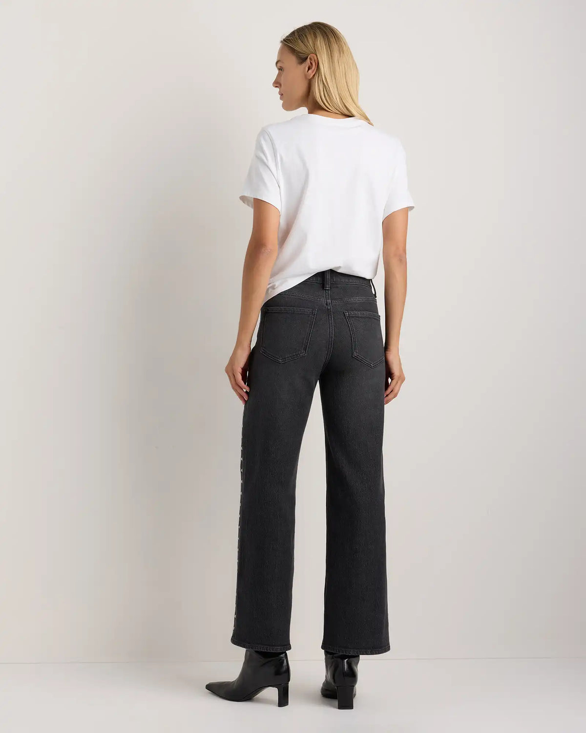 Bella Stretch Studded Relaxed Straight Jeans