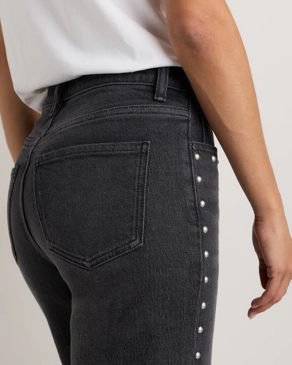 Bella Stretch Studded Relaxed Straight Jeans