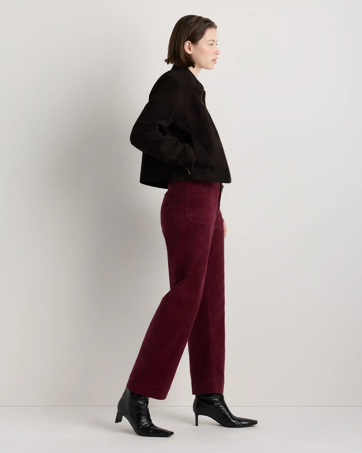 Organic Stretch Corduroy Cropped Wide Leg Pants