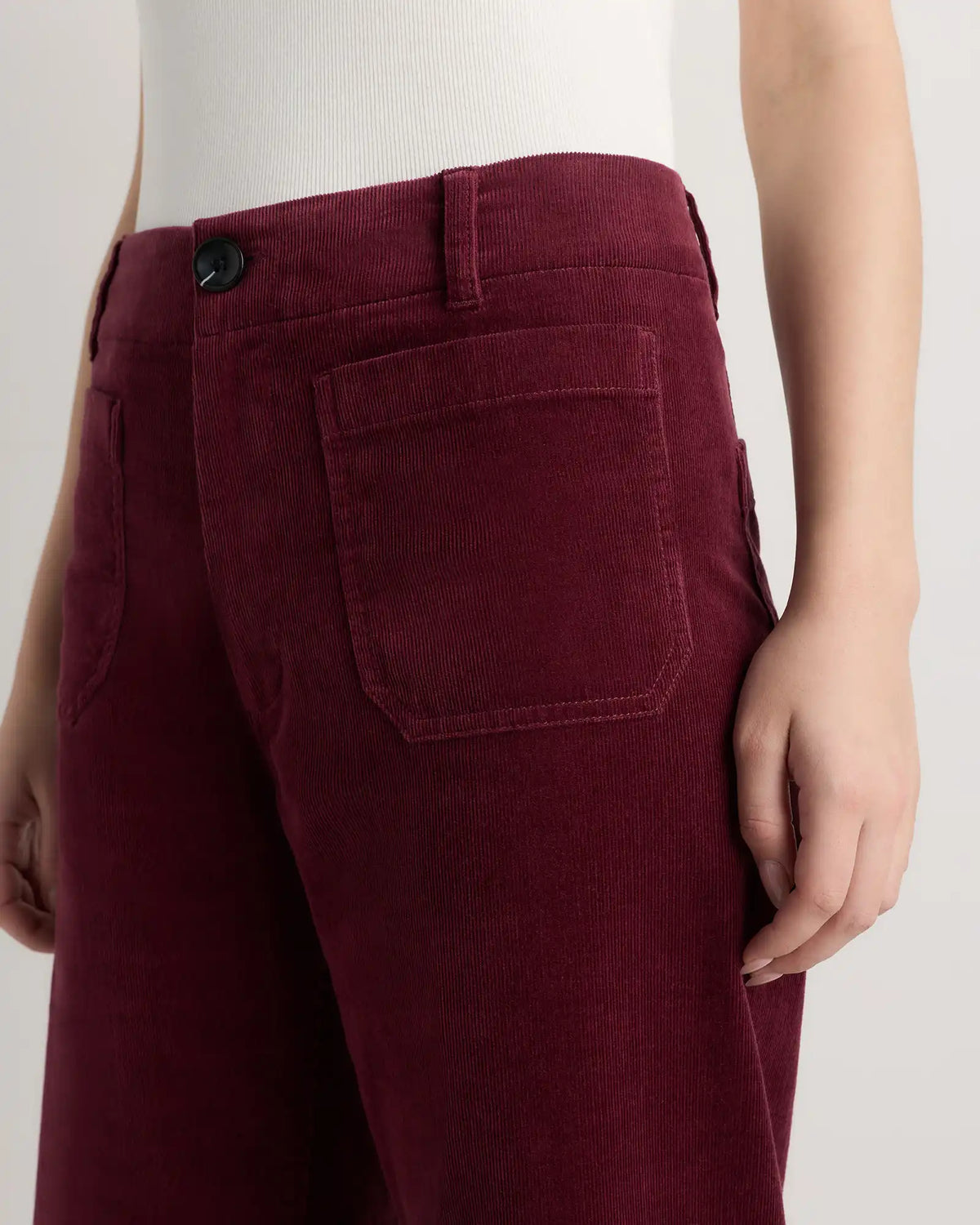 Organic Stretch Corduroy Cropped Wide Leg Pants