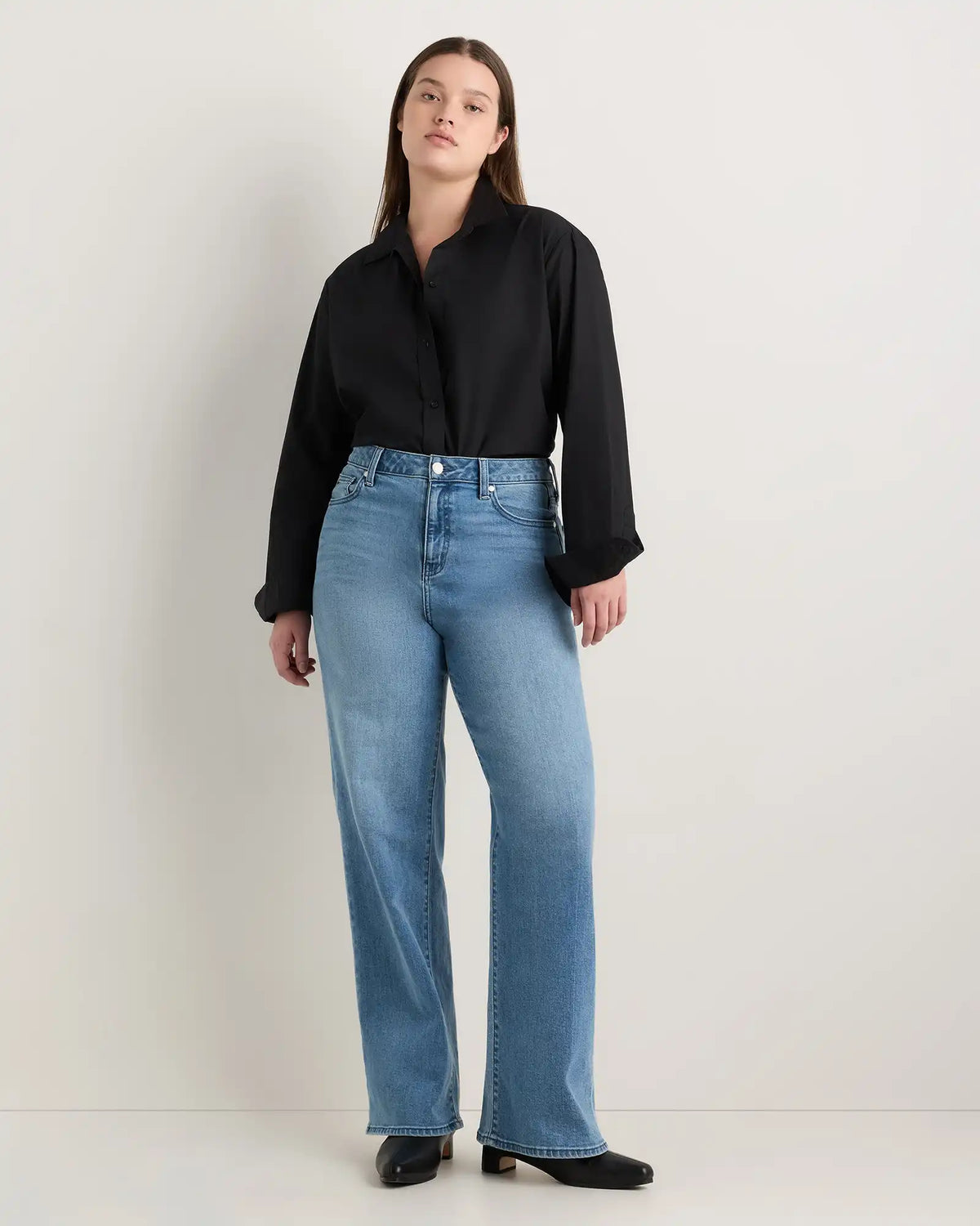 Curvy Bella Stretch Wide Leg Jeans
