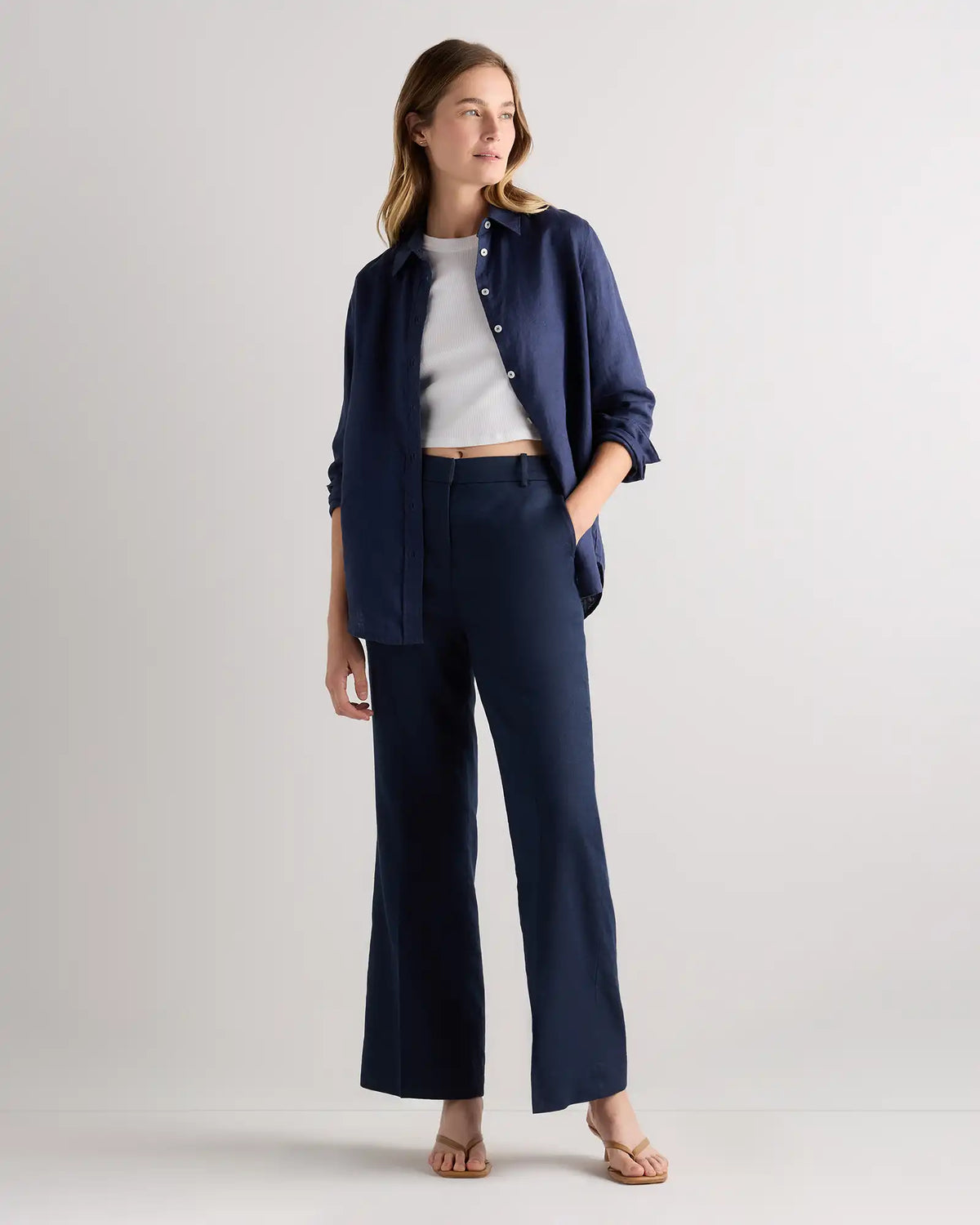 European Stretch Linen Trouser