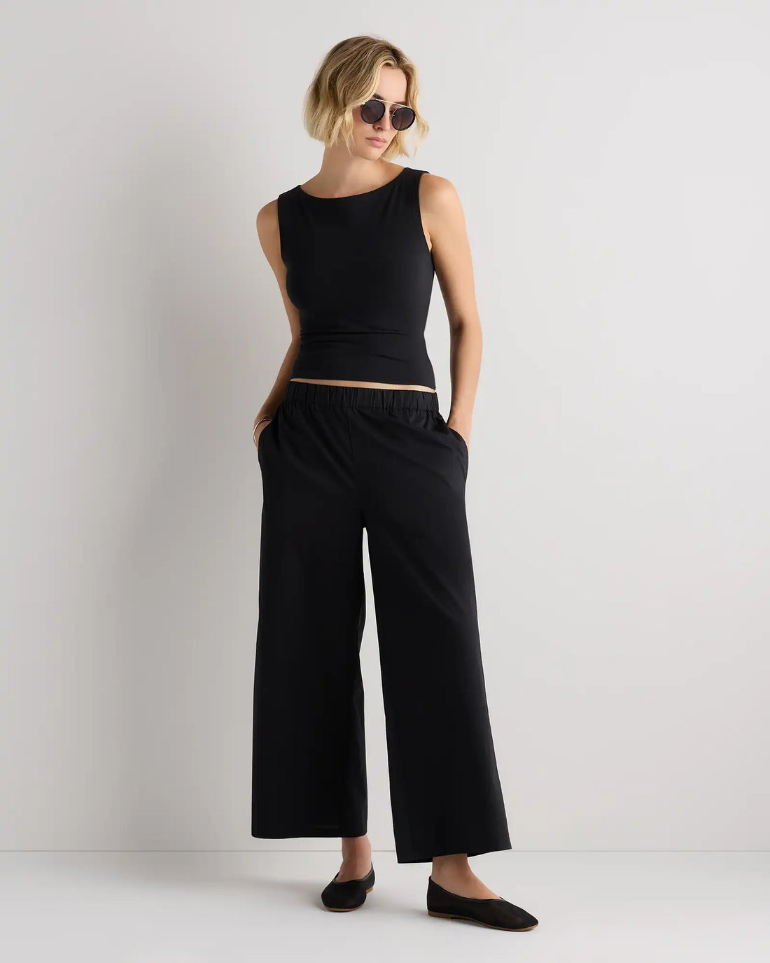 100% Organic Lightweight Poplin Wide Leg Pants