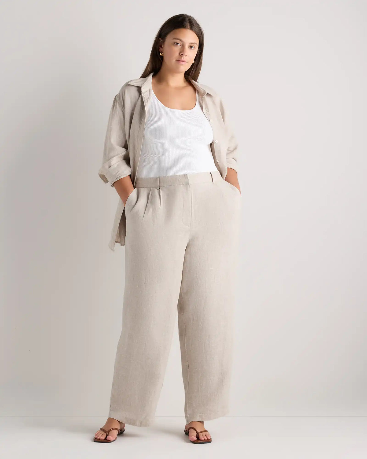 100% European Linen Pleated Trouser